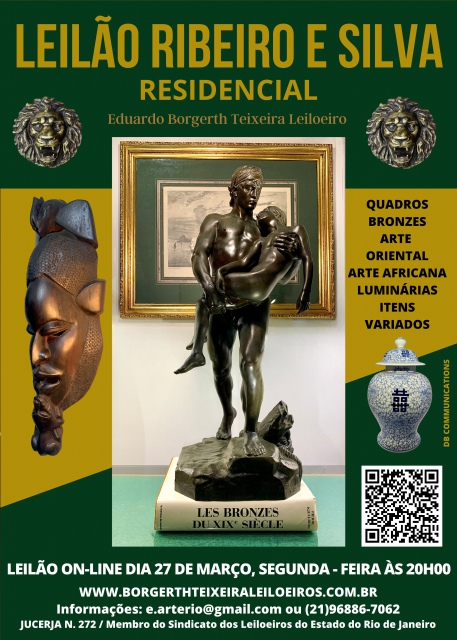 LEILÃO RESIDENCIAL FAMÍLIA RIBEIRO E SILVA / TIJUCA - RIO - ARTE ORIENTAL / ARTE AFRICANA / BRONZES