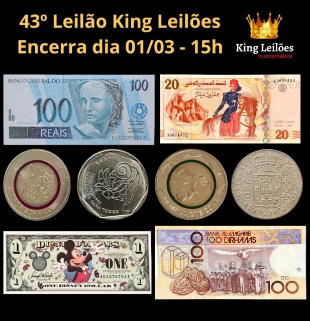 43º LEILÃO KING LEILÕES DE NUMISMÁTICA, MULTICOLECIONISMO E ANTIGUIDADE