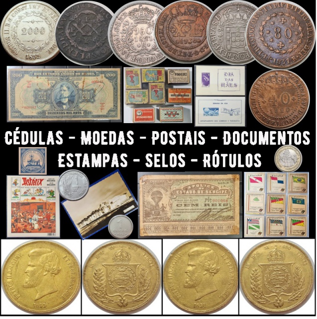 Leilão de Colecionismo em Numismática, Filatelia, Estampas EUCALOL, Cartões e objetos afins.