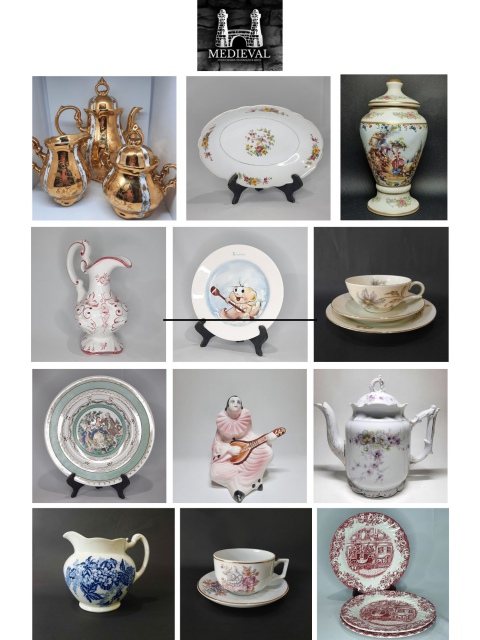 Leilão Medieval - Porcelanas, Cerâmicas Cristais e Decoração