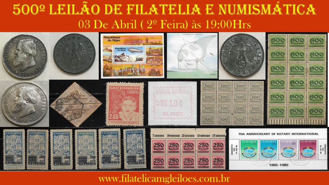 500º Leilão de Filatelia e Numismática