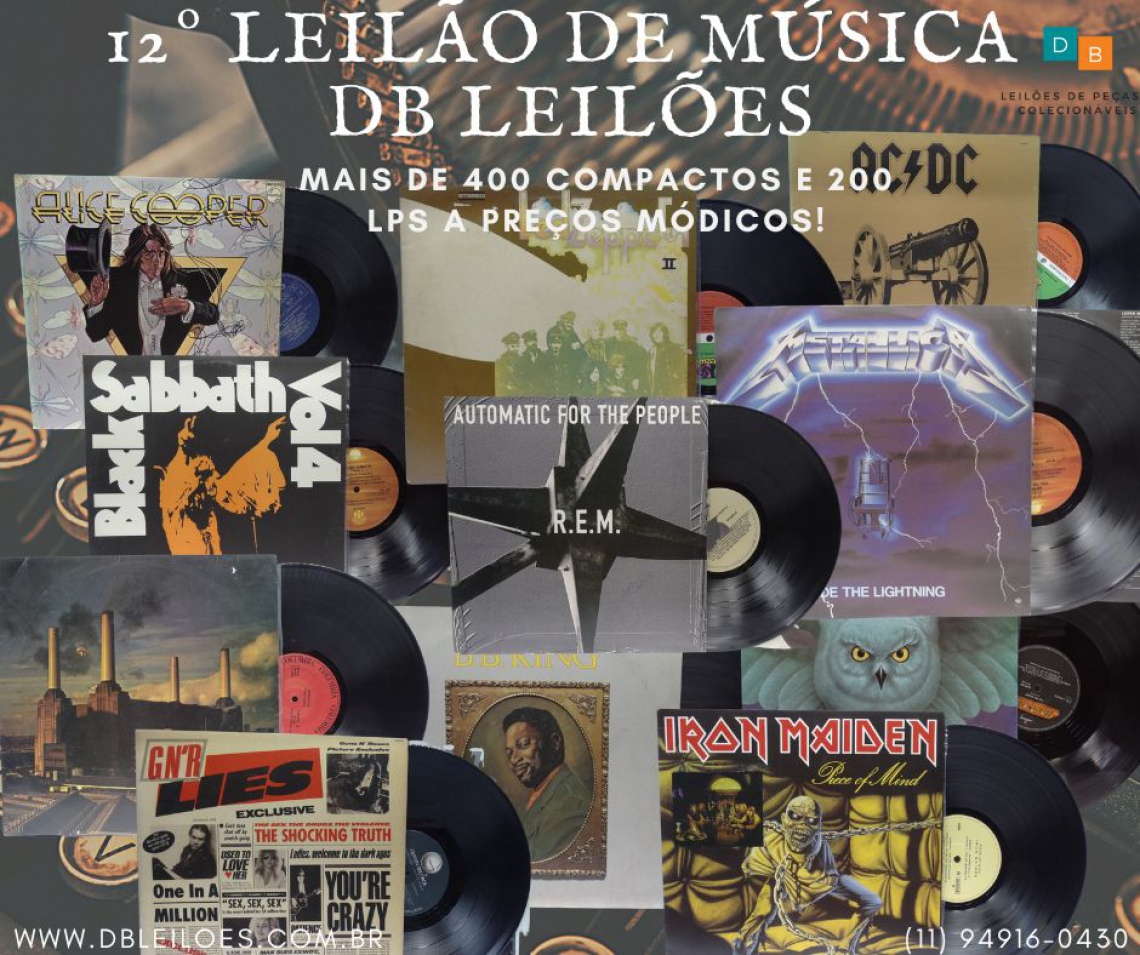 12º Leilão de Discos de Vinil LPs e 78 RPM, CDs e Equipamentos de Som DB Leilões