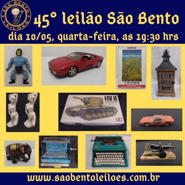 45 leilão São Bento de brinquedos, antiguidades e colecionismo
