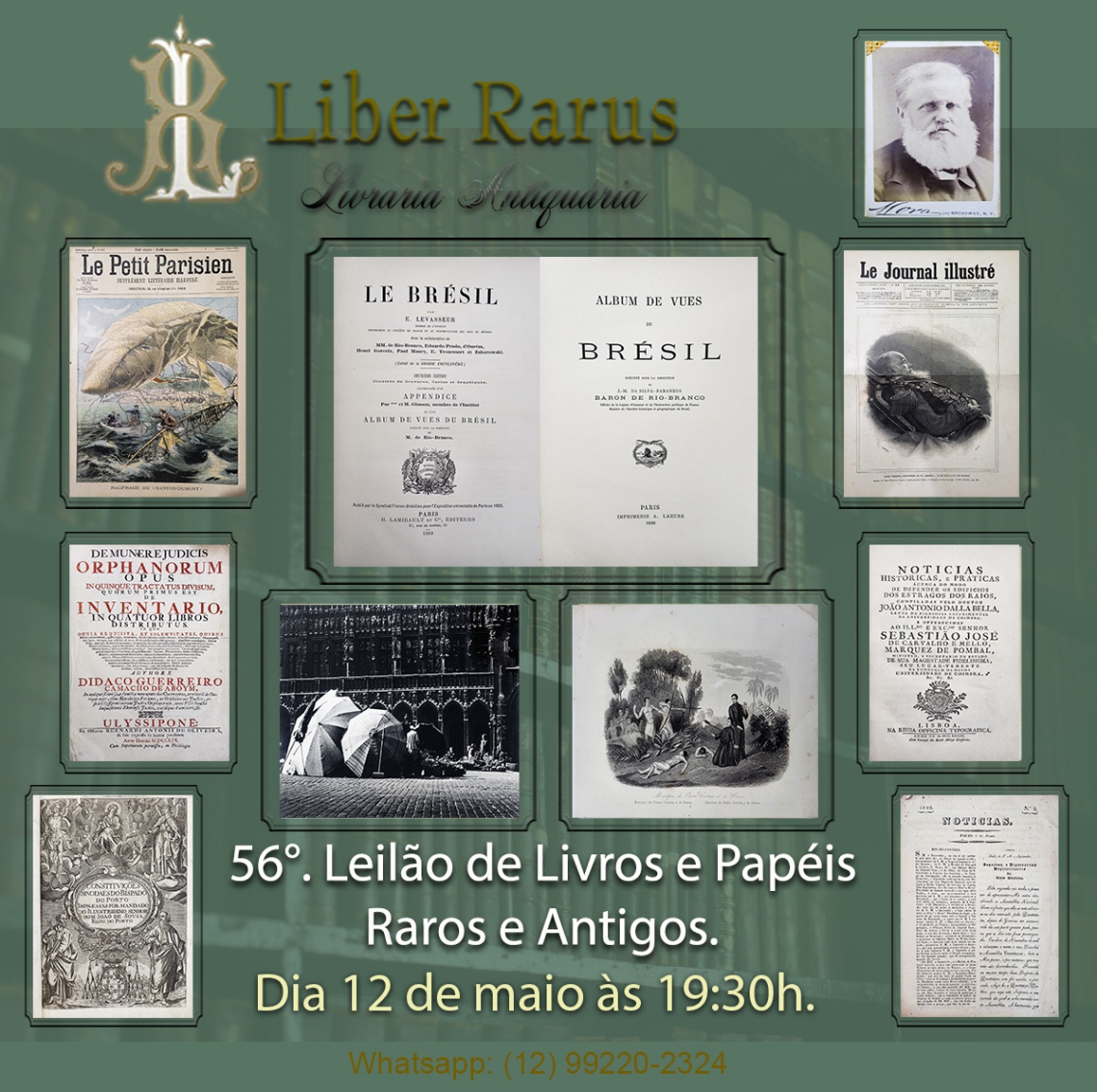 56º Leilão de Livros e Papéis Raros e Antigos - Liber Rarus - 12/05/2023 - 19h30