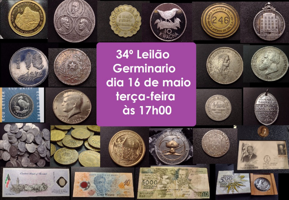 34º Leilão Germinário de Numismática, Multicolecionismo e Variedades.