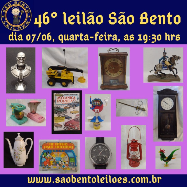 46º leilão São Bento de brinquedos, antiguidades e colecionismo