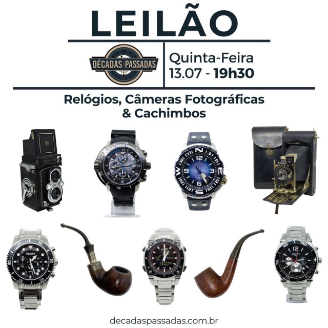 Leilão Relógios, Câmeras Fotográficas & Cachimbos
