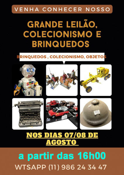 Grande Leilão, Colecionismo e Brinquedos - 7 e 8 de agosto de 2023 às 16h00