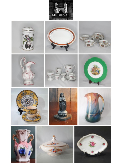 Leilão Medieval - Porcelanas, Cristais, cerâmicas e relíquias