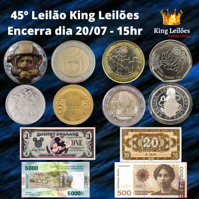 45º LEILÃO KING LEILÕES DE NUMISMÁTICA, MULTICOLECIONISMO E ANTIGUIDADE