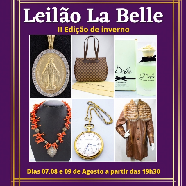 Leilão LA BELLE - II Edição de Inverno - Acessórios Femininos, Joias, Semi Joias e Roupas