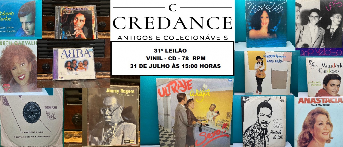 31º LEILÃO CREDANCE ANTIGOS E COLECIONÁVEIS Vinil, CDs e 78 RPM