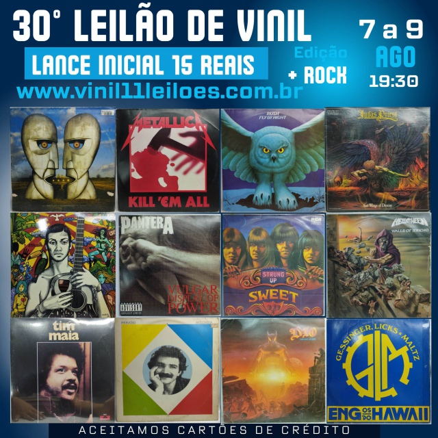 30º LEILÃO DE DISCOS DE VINIL. Ed. + ROCK