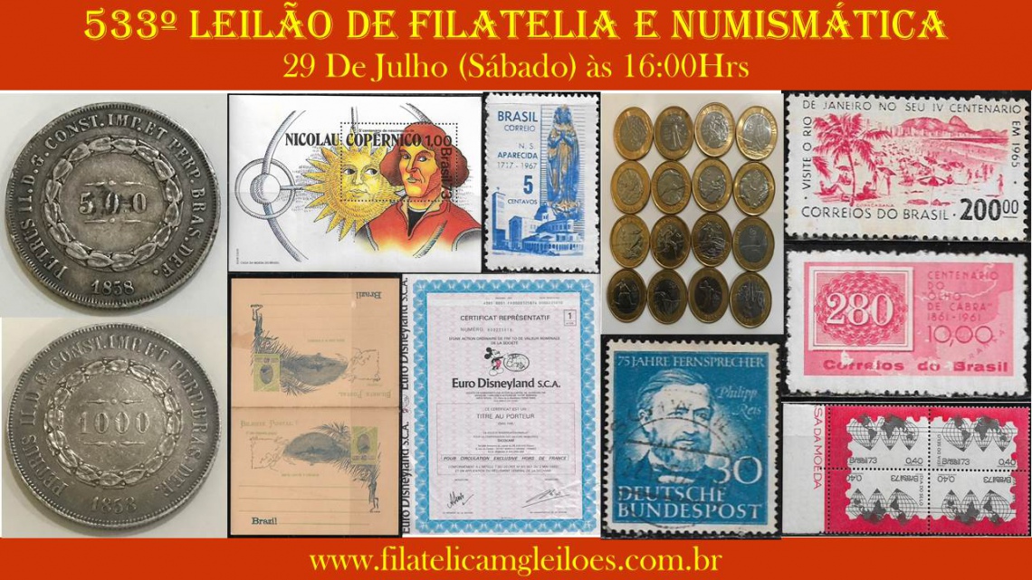 533º Leilão de Filatelia e Numismática