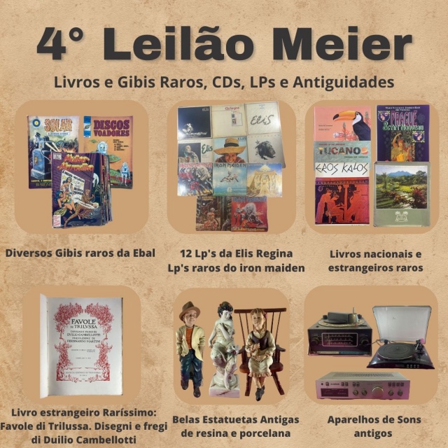 4 Leilão Meier - Livros, Gibis Raros, CDs, LPs e Antiguidades