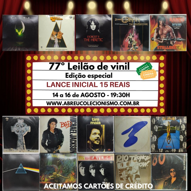 77º LEILÃO DE DISCOS DE VINIL - EDIÇÃO ESPECIAL CINEMA