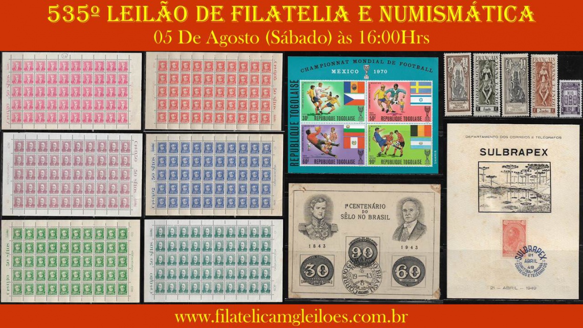 535º Leilão de Filatelia e Numismática