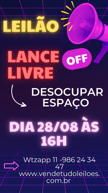 LEILÃO DESOCUPAR ESPAÇO, LANCE LIVRE.