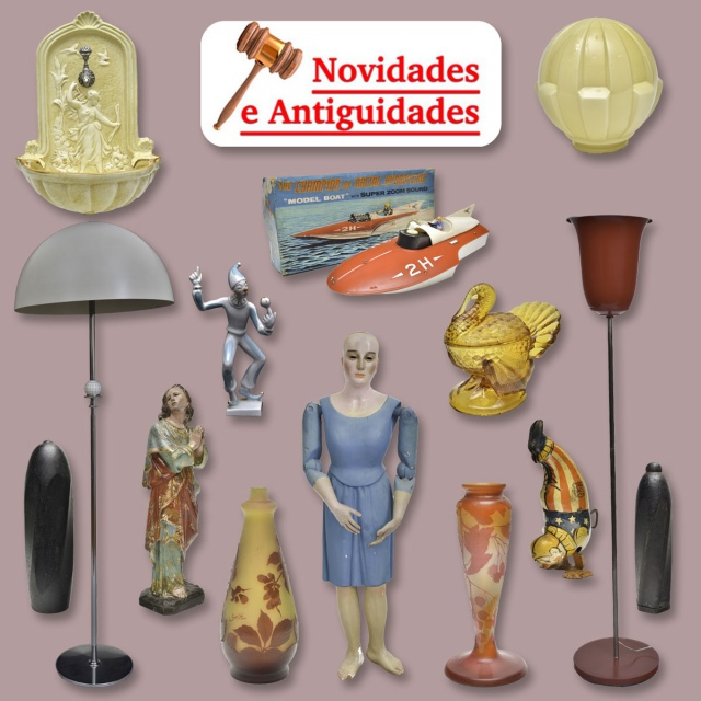 LEILÃO NOVIDADES E ANTIGUIDADES - Galle,Mobiliário,Quadros,Luminárias,Tapetes,Arte Popular,Militaria