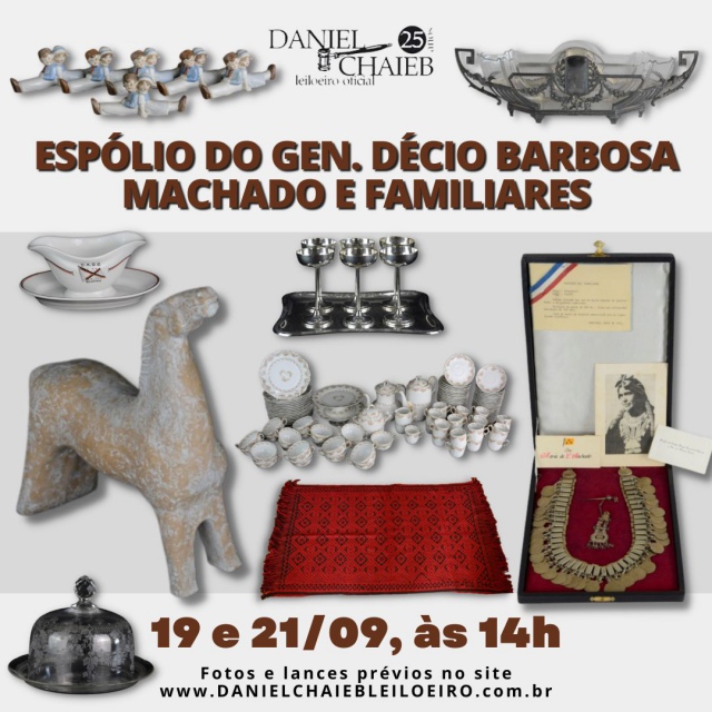 LEILÃO ESPÓLIO DO GENERAL DÉCIO BARBOSA MACHADO E FAMILIARES
