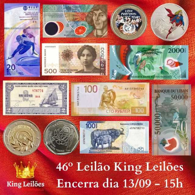 46º LEILÃO KING LEILÕES DE NUMISMÁTICA, MULTICOLECIONISMO E ANTIGUIDADE