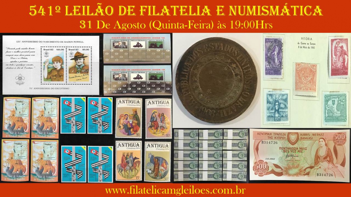 541º Leilão de Filatelia e Numismática