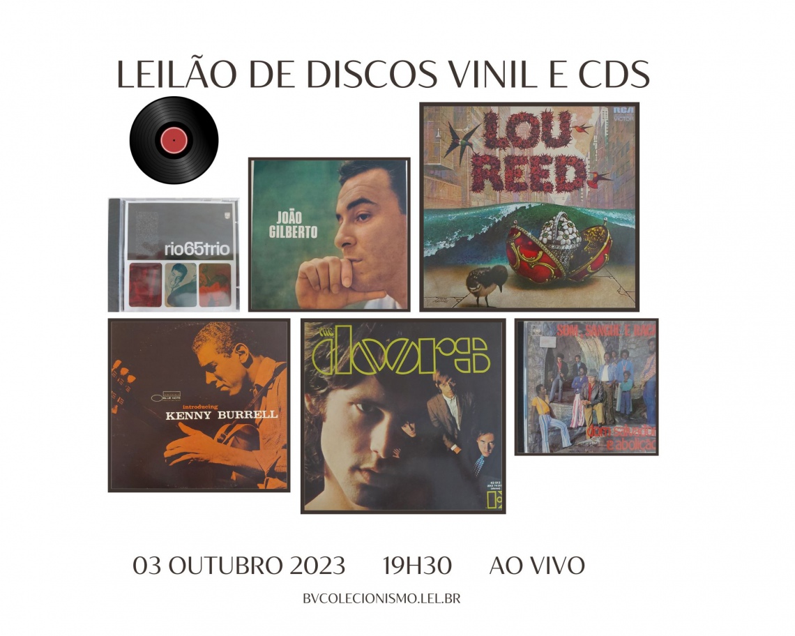 LEILÃO DE DISCOS DE VINIL E CDS, ACERVO DO PRODUTOR MUSICAL: ROCK, JAZZ, SAMBA, MPB.