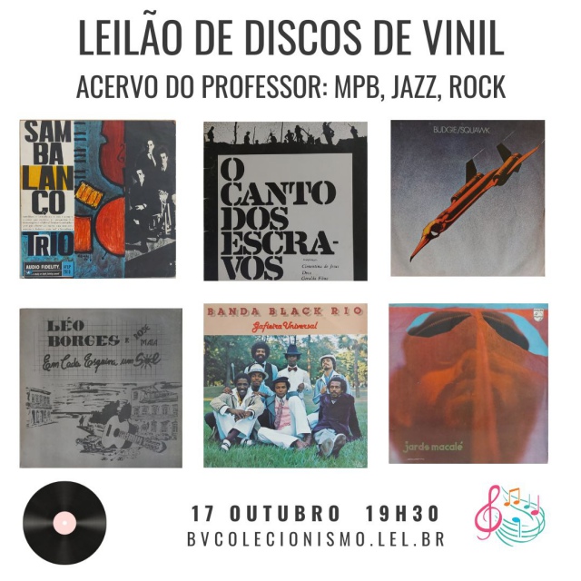 LEILÃO DE DISCOS DE VINIL, ACERVO DO PROFESSOR: MPB, JAZZ, ROCK.