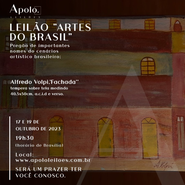 LEILÃO ARTES DO BRASIL - Pregão com importantes nomes do cenário brasileiro.