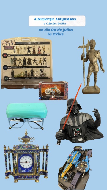 LEILÃO DE ANTIGUIDADES, COLECIONISMO, BRINQUEDOS, CANETAS, MILITARIA E RELÓGIOS
