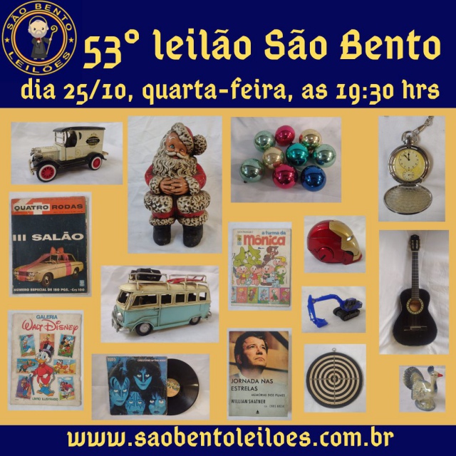 53 LEILÃO SÃO BENTO de LPs, revistas antigas, brinquedos, antiguidades  e colecionismo