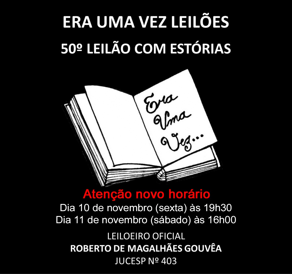 50º LEILÃO COM ESTÓRIAS - Dia 10/11/2023 às 19h30 e dia 11/11/2023 às 16h00