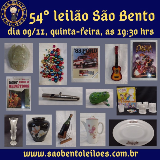 54º leilão São Bento antiguidades, brinquedos e colecionismo