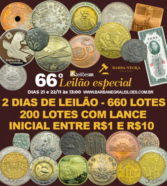 66º  LEILÃO BARBA NEGRA DE NUMISMÁTICA