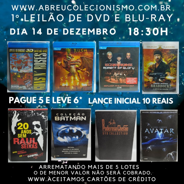 1º LEILÃO DE DVD E BLU-RAY - SHOWS E FILMES