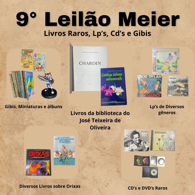 9º Leilão Meier - Livros da Biblioteca de José Teixeira de Oliveira, Lps, CDs e Gibis