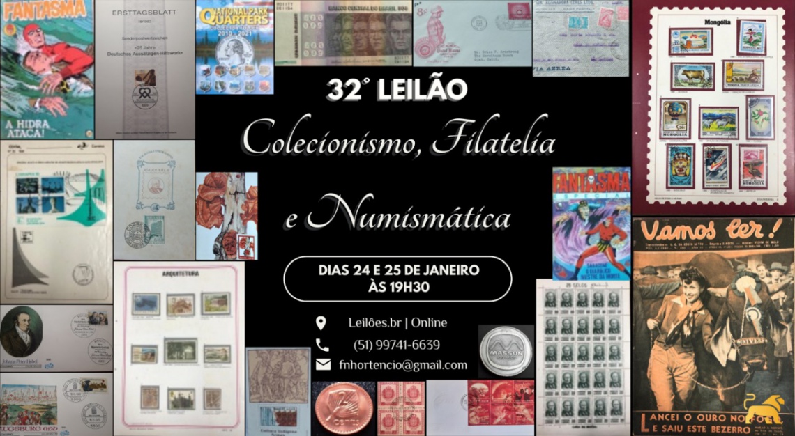 32º LEILÃO DE COLECIONISMO, FILATELIA E NUMISMÁTICA