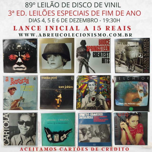 89º LEILÃO DE DISCO DE VINIL-  3ª ED. LEILÕES ESPECIAIS DE FIM DE ANO