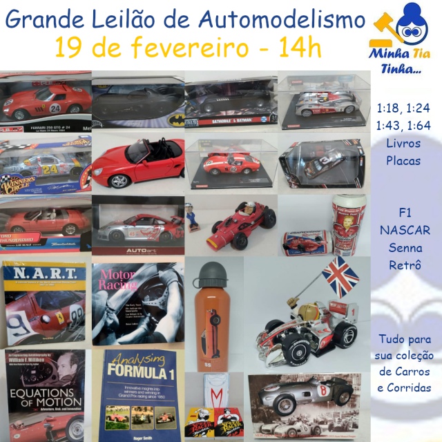 Grande Leilão de Automodelismo - Miniaturas 1:18 e Colecionismo de Automobilismo e Carros em geral