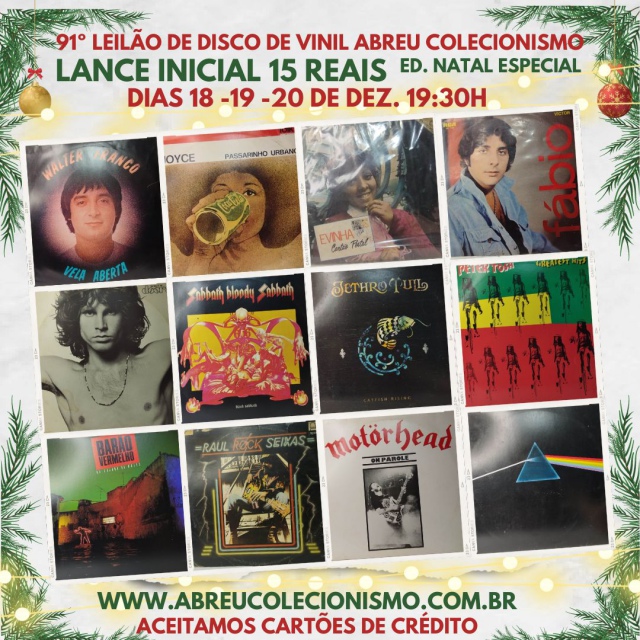 91º LEILÃO DE DISCO DE VINIL *  ED. NATAL ESPECIAL ABREU COLECIONISMO