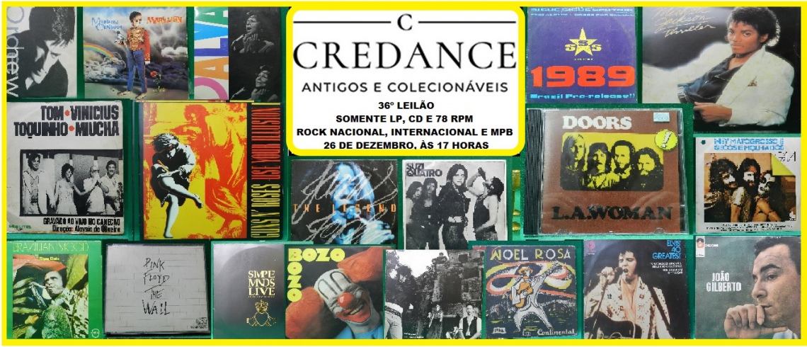 36º LEILÃO CREDANCE ANTIGOS E COLECIONÁVEIS VINIL LP, 78 RPM E CD