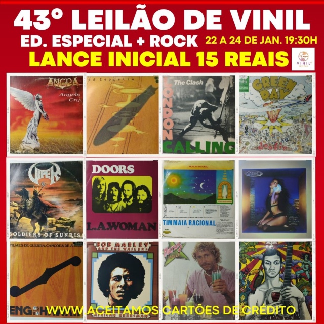 43º LEILÃO DE DISCOS DE VINIL - EDIÇÃO ESPECIAL + ROCK