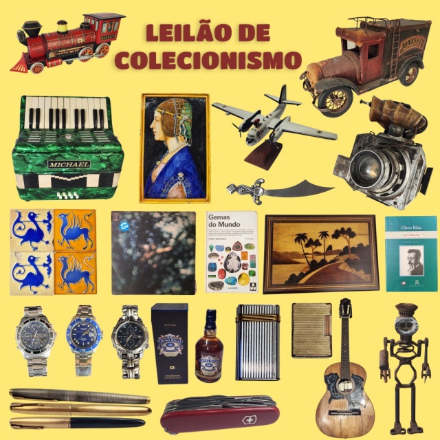 LEILÃO DE COLECIONISMO (Livros, Relógios, Discos de Vinil, Azulejos, Brinquedos e Variedade)