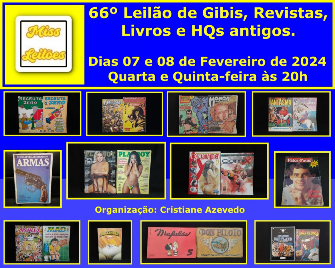 66º Leilão de Gibis, Revistas, Livros e HQs antigos.