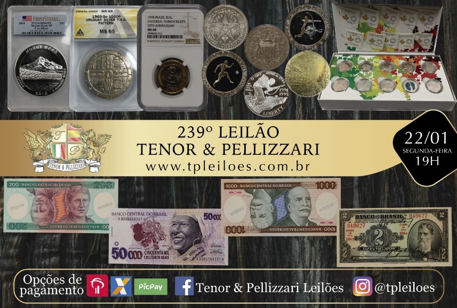 239º LEILÃO TENOR & PELLIZZARI DE NUMISMÁTICA