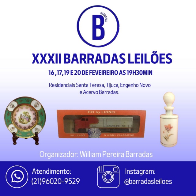 XXXII Barradas Leilões - Residenciais Santa Tereza, Tijuca, Engenho Novo  e Acervo Barradas