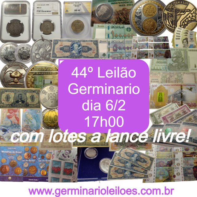 44º Leilão Germinário de Numismática, Multicolecionismo e Variedades.