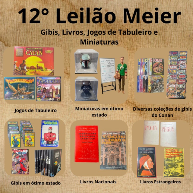 12º Leilão Meier - Gibis, Livros, Jogos de Tabuleiro e Miniaturas