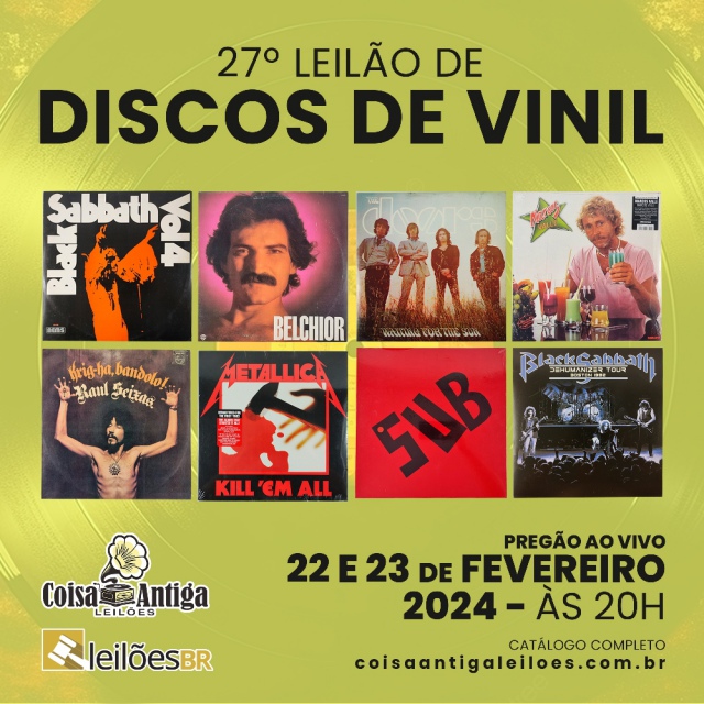 27º LEILÃO DE DISCOS DE VINIL - ROCK, POP, MPB, JAZZ - NOVOS E USADOS