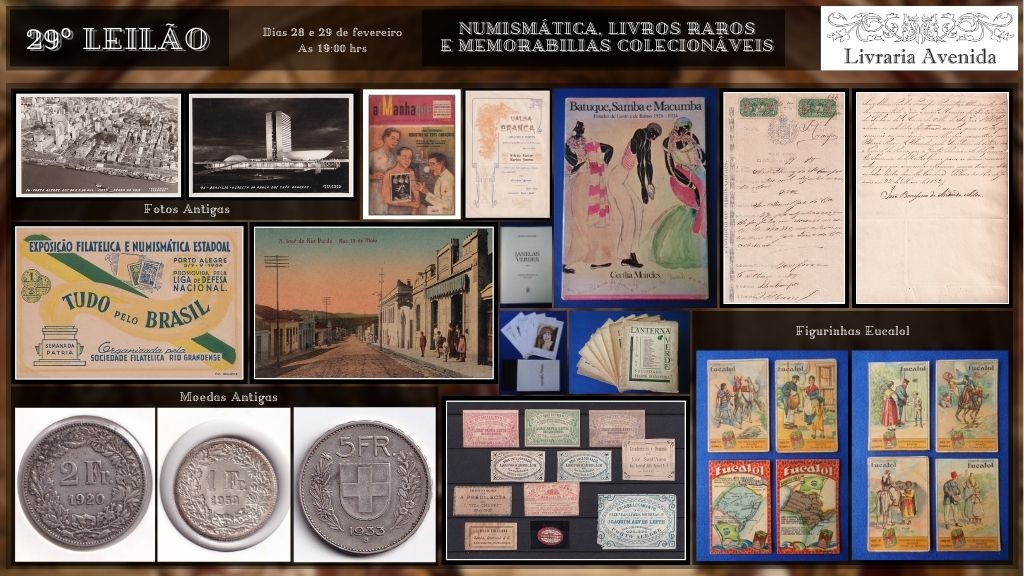 29º LEILÃO AVENIDA - Numismática, Livros Raros e Memorabilias Colecionáveis